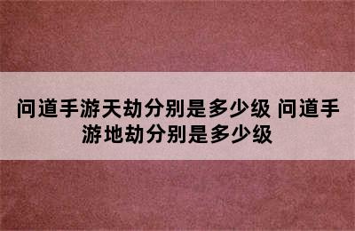 问道手游天劫分别是多少级 问道手游地劫分别是多少级